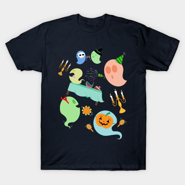 Ghost Party T-Shirt by Ichigotofu